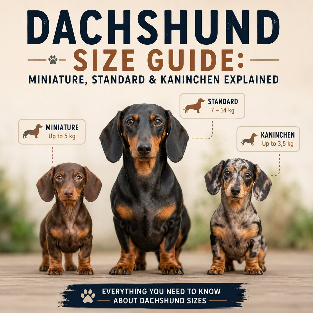 🐾 Dachshund Size Guide: Miniature, Standard & Kaninchen Explained