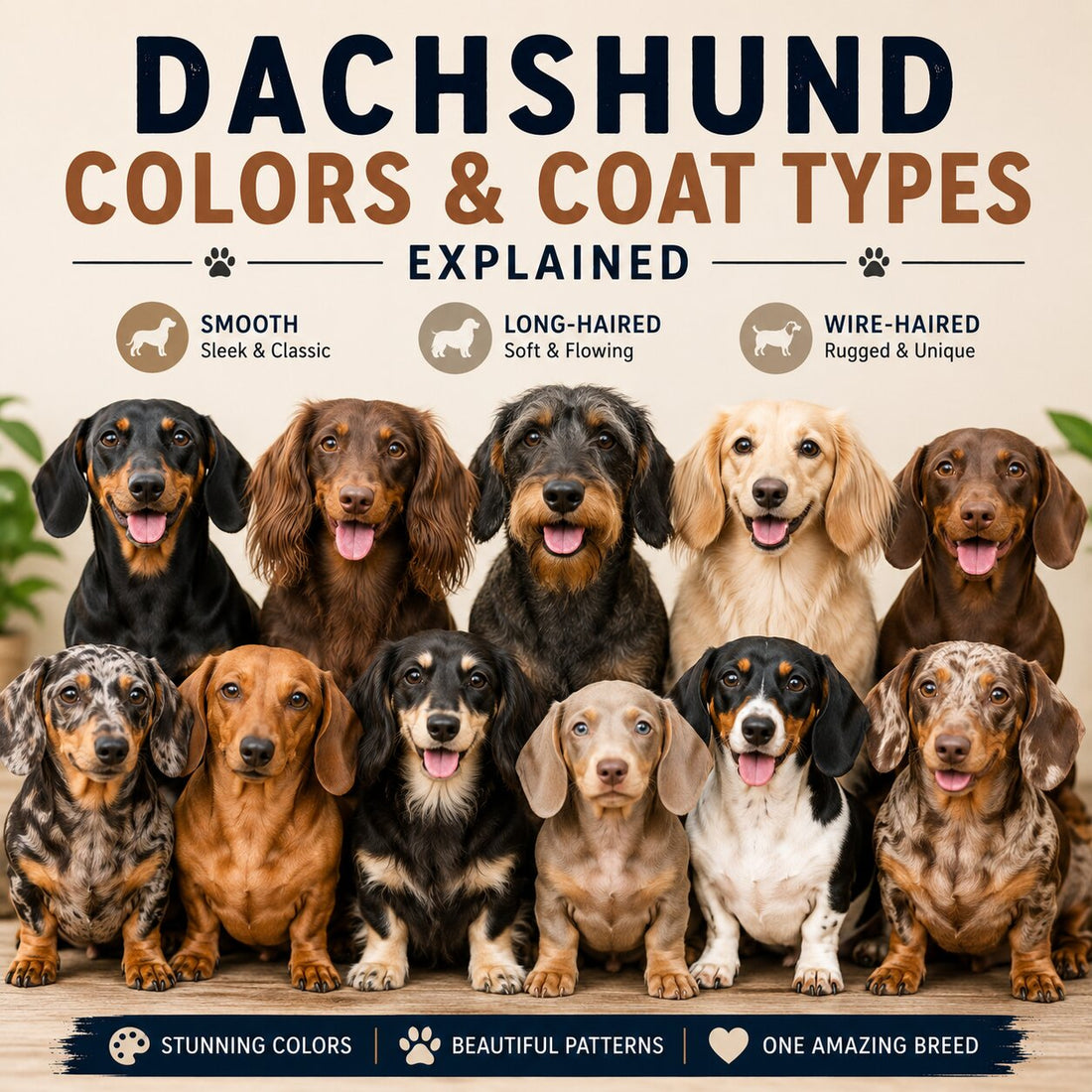 🐾 Dachshund Colors & Coat Types Explained: The Complete Guide