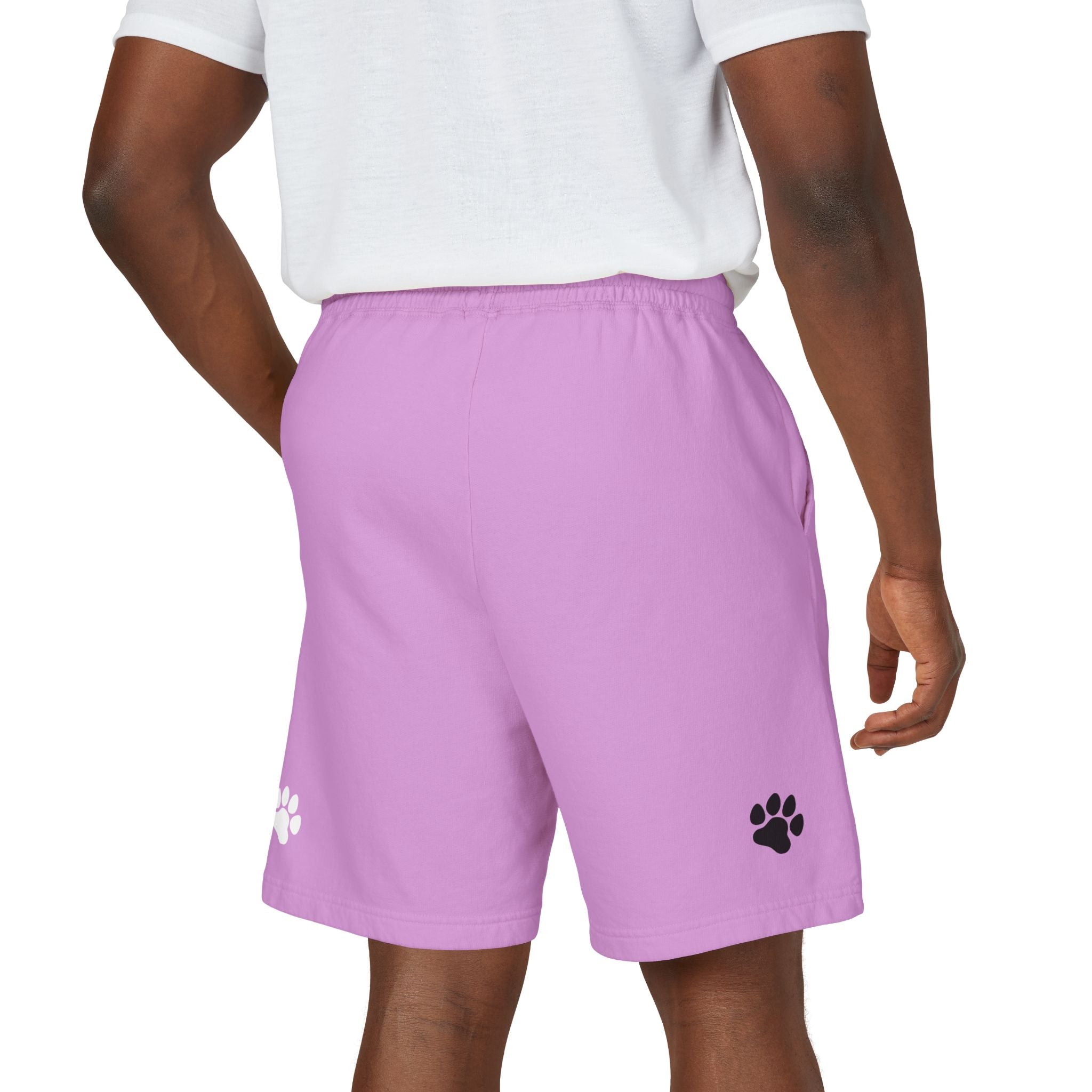 Unisex Garment-Dyed Lightweight Fleece Sweat Shorts / Paws Back