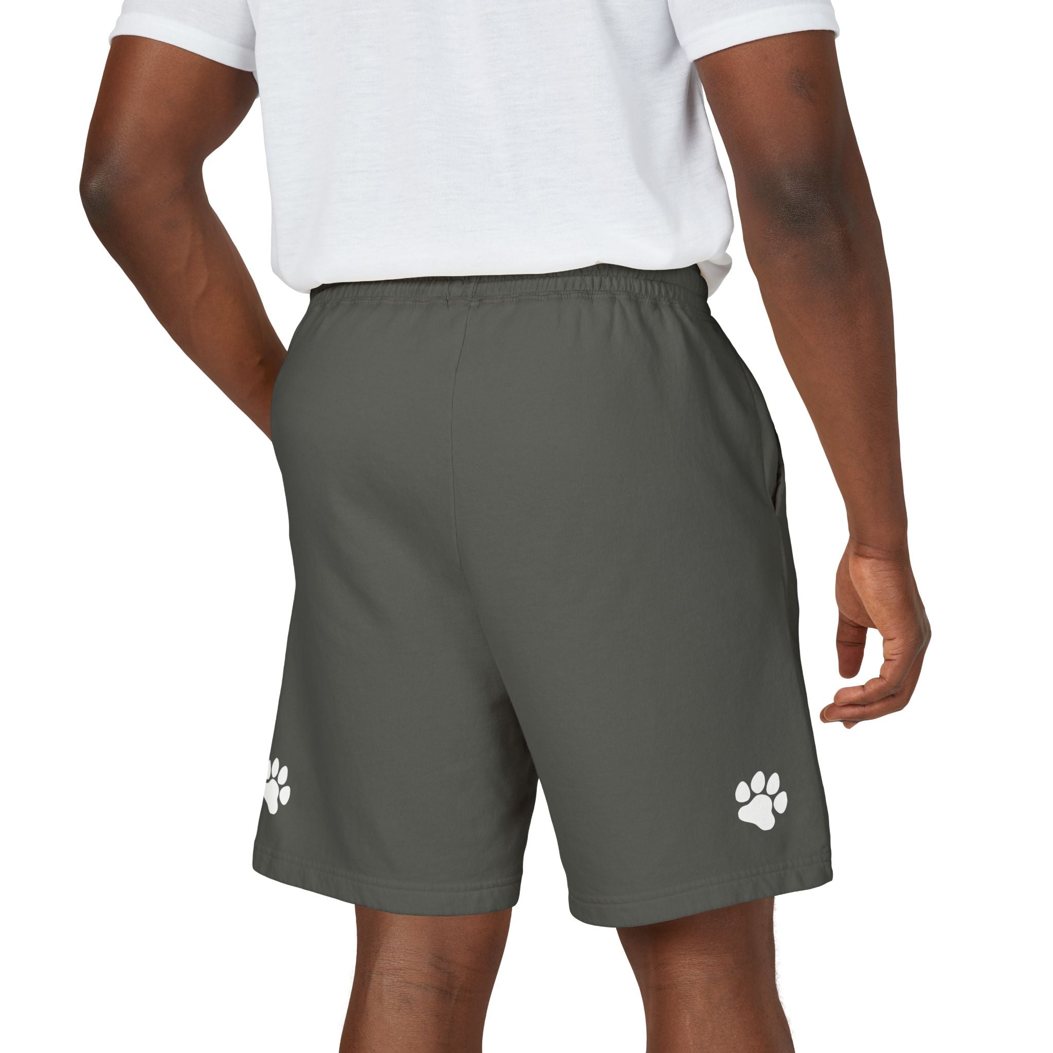 Unisex Garment-Dyed Lightweight Fleece Sweat Shorts / Paws Back