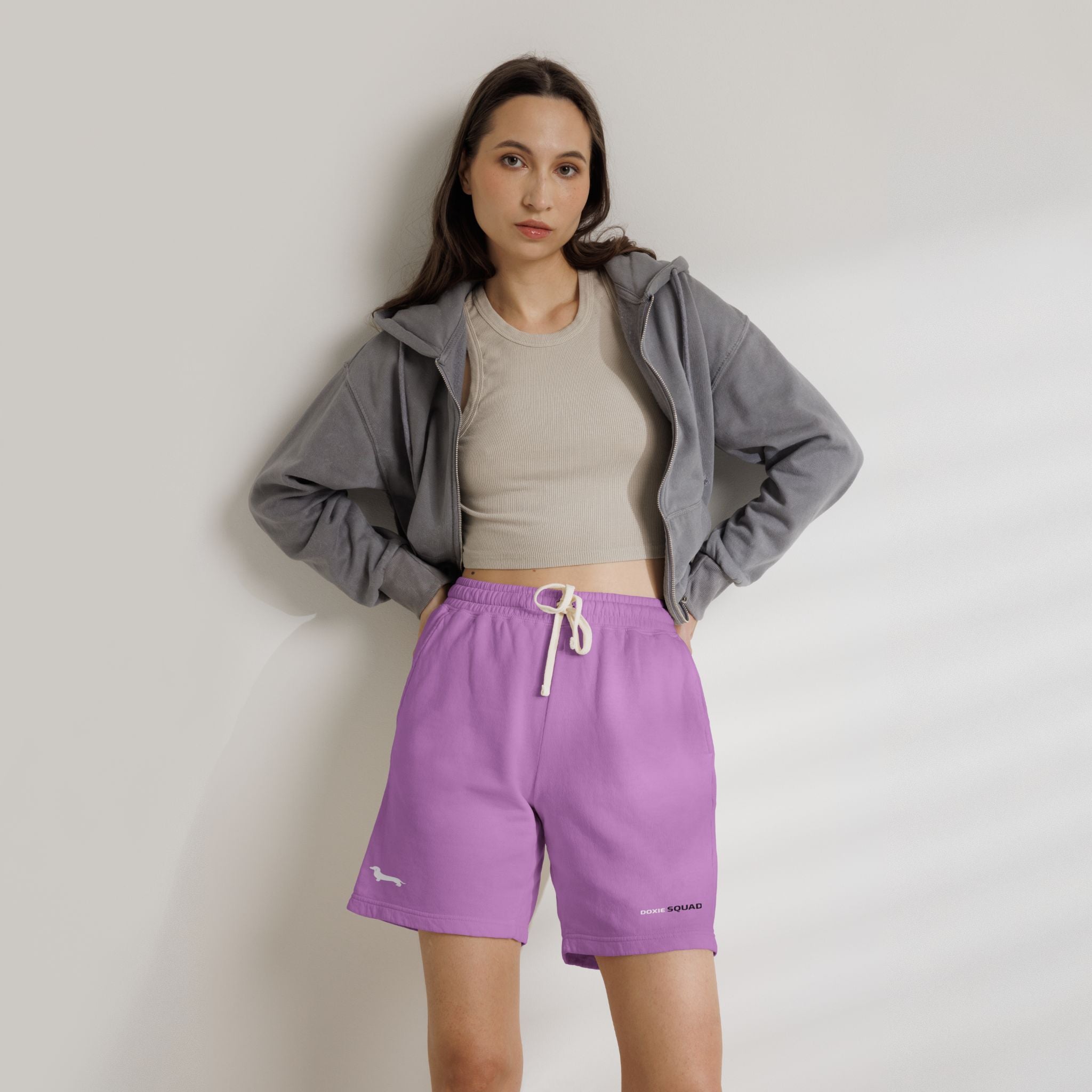 Unisex Garment-Dyed Lightweight Fleece Sweat Shorts / Paws Back