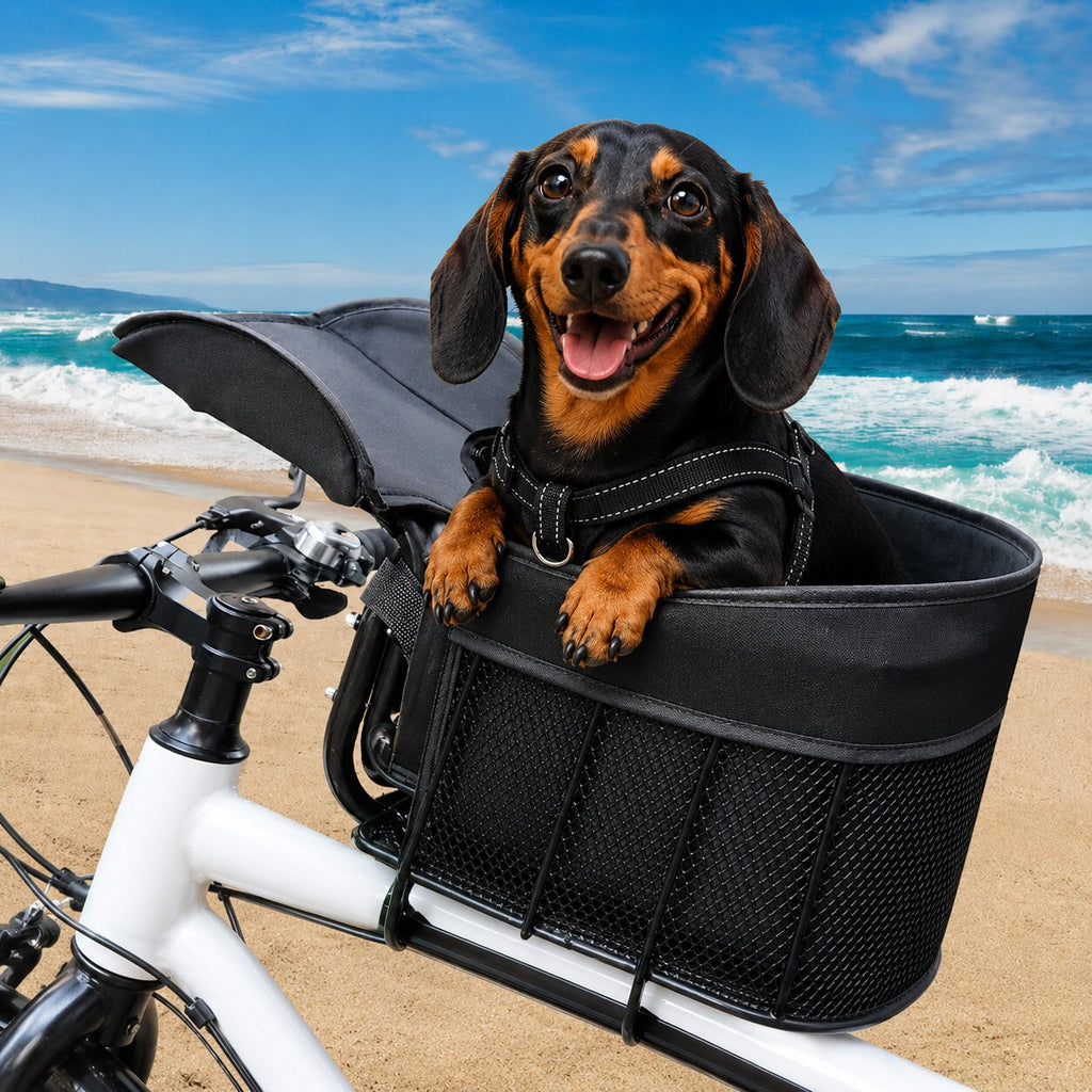 BikeBuddy™ for Dachshunds – Front Bicycle Carrier for Safe & Comfortable Adventures