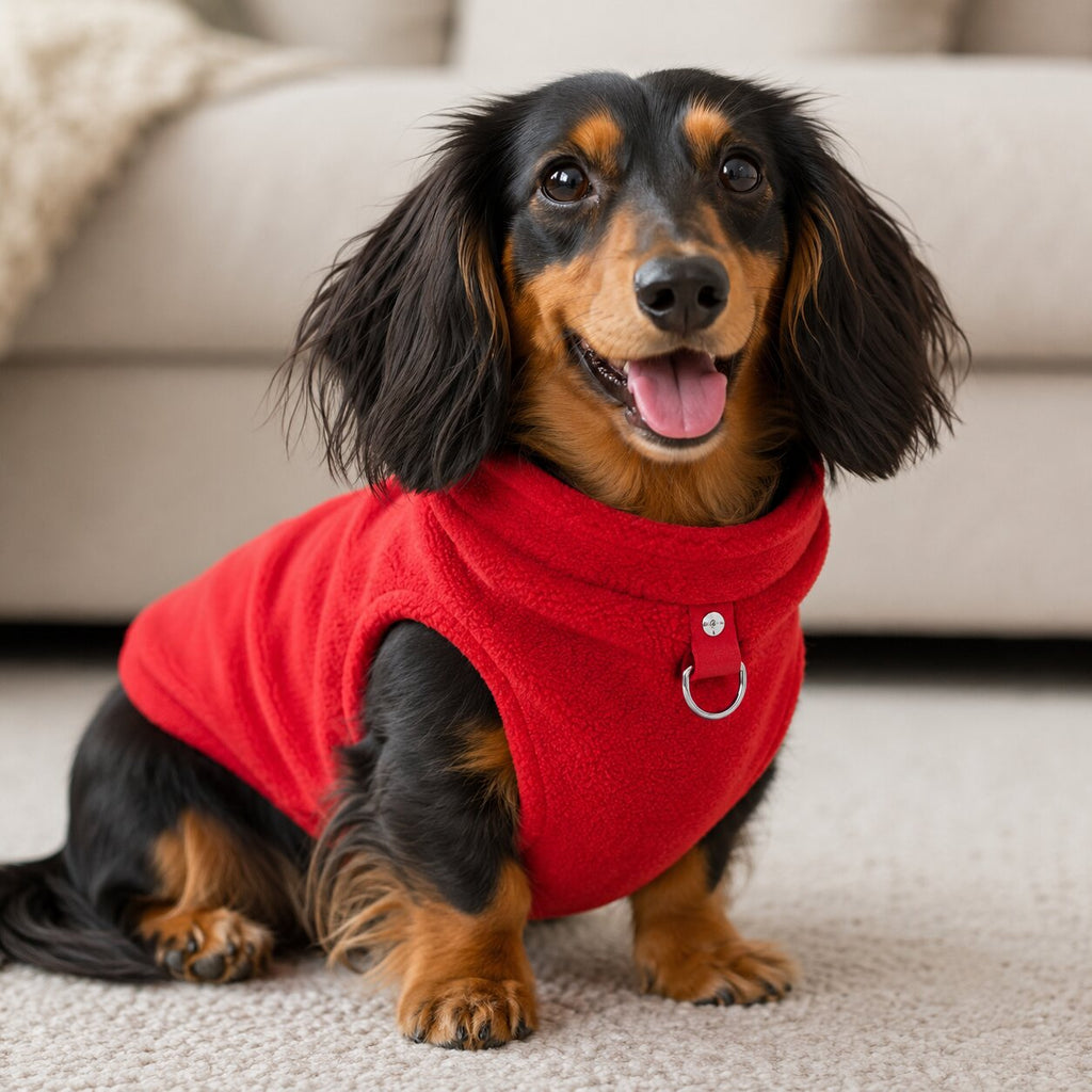 DoxieWarm™ Fleece Jacket | Cozy Winter Coat for Dachshunds
