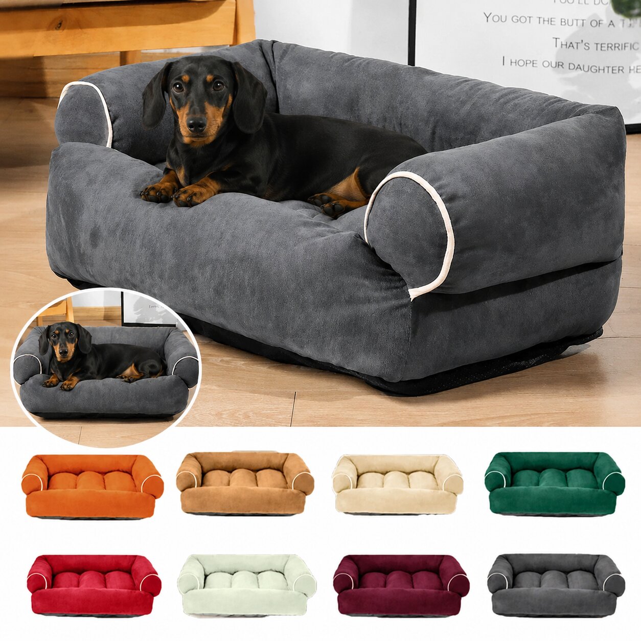Premium Dachshund Sofa Bed – Soft, Cozy & Ultra Comfortable Dog Bed