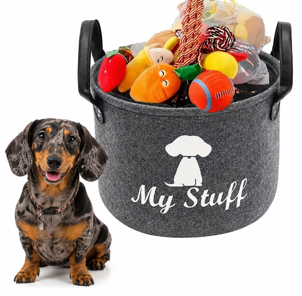 Dachshund Toy Storage Basket – Stylish Felt Organizer for Toys, Blankets & Everyday Essentials