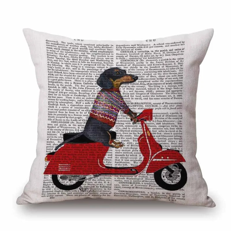 Federa Cuscino Bassotto in Dachshund Cotton & Linen Cushion Cover 45x45 cm – Decorative Throw Pillow Cover for Dachshund Loversotone e Lino 45x45 cm – Decorazione Elegante per Casa e Amanti dei Bassotti