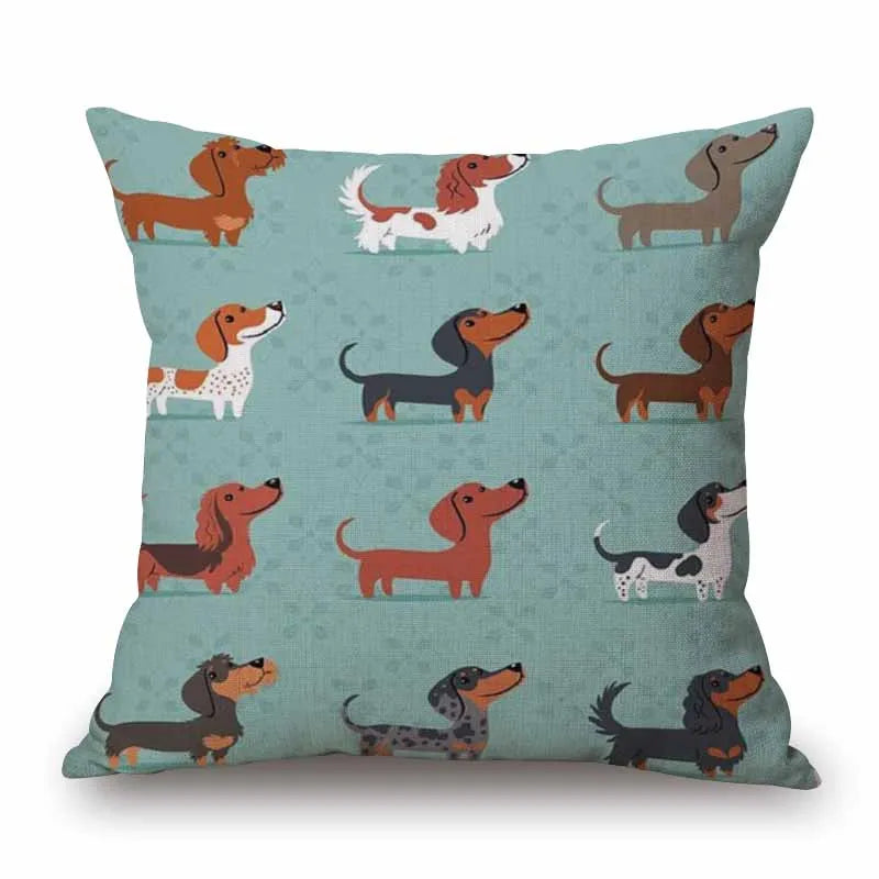 Federa Cuscino Bassotto in Dachshund Cotton & Linen Cushion Cover 45x45 cm – Decorative Throw Pillow Cover for Dachshund Loversotone e Lino 45x45 cm – Decorazione Elegante per Casa e Amanti dei Bassotti