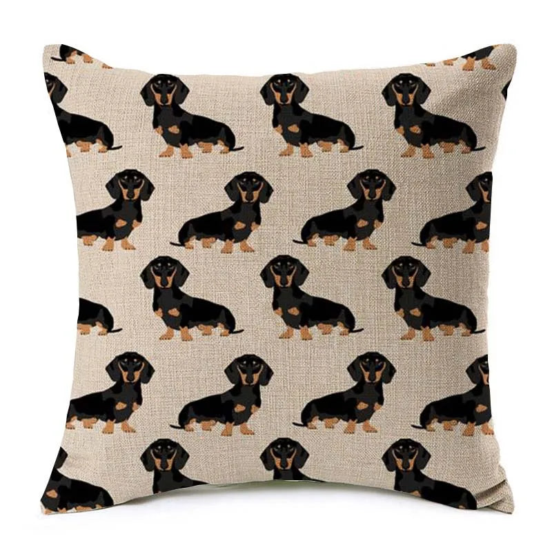 Federa Cuscino Bassotto in Dachshund Cotton & Linen Cushion Cover 45x45 cm – Decorative Throw Pillow Cover for Dachshund Loversotone e Lino 45x45 cm – Decorazione Elegante per Casa e Amanti dei Bassotti