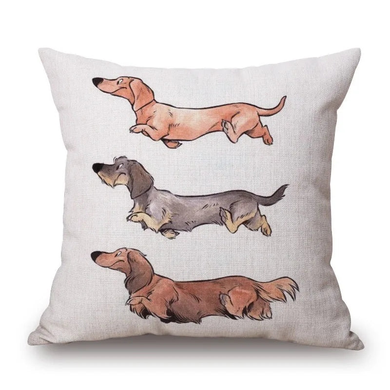 Federa Cuscino Bassotto in Dachshund Cotton & Linen Cushion Cover 45x45 cm – Decorative Throw Pillow Cover for Dachshund Loversotone e Lino 45x45 cm – Decorazione Elegante per Casa e Amanti dei Bassotti