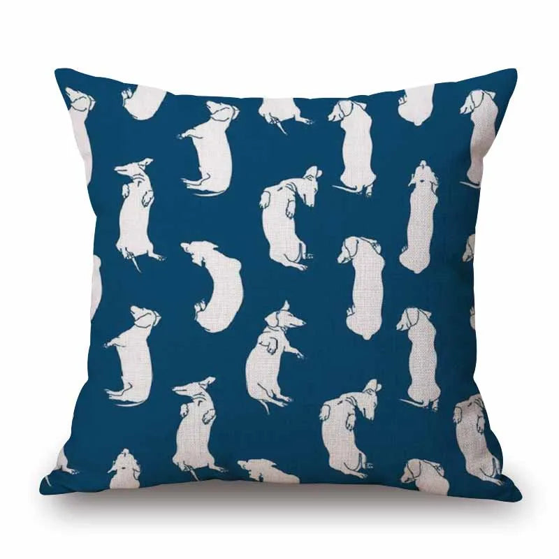 Federa Cuscino Bassotto in Dachshund Cotton & Linen Cushion Cover 45x45 cm – Decorative Throw Pillow Cover for Dachshund Loversotone e Lino 45x45 cm – Decorazione Elegante per Casa e Amanti dei Bassotti