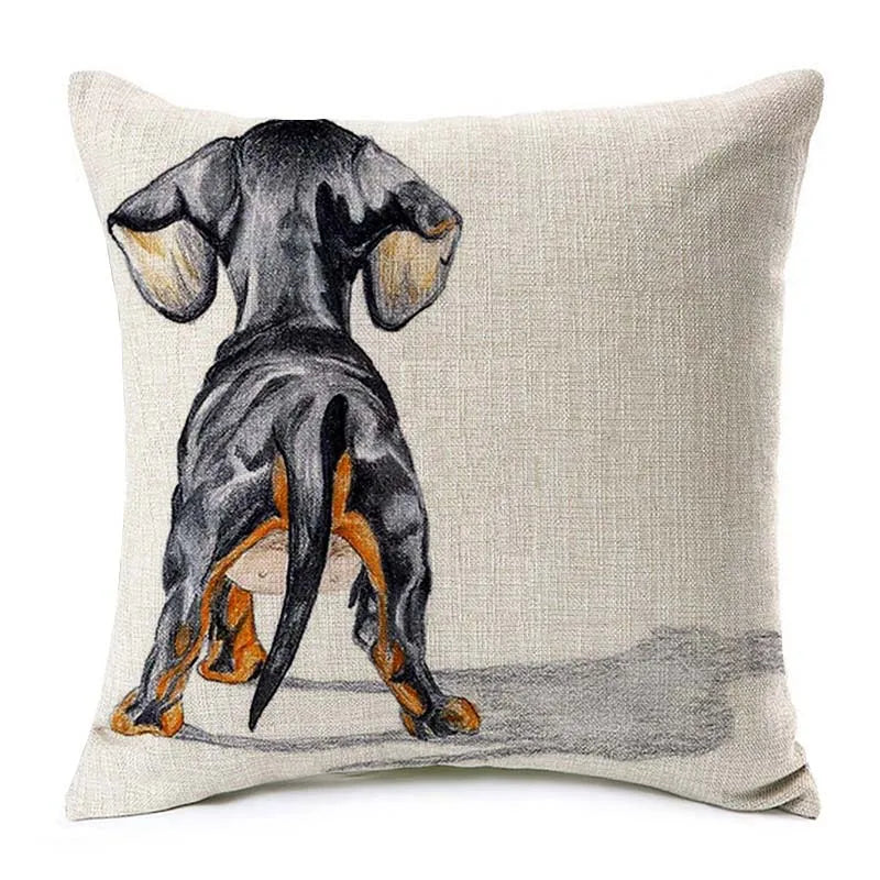Federa Cuscino Bassotto in Dachshund Cotton & Linen Cushion Cover 45x45 cm – Decorative Throw Pillow Cover for Dachshund Loversotone e Lino 45x45 cm – Decorazione Elegante per Casa e Amanti dei Bassotti