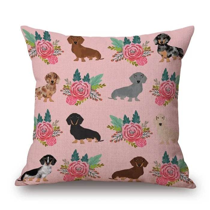 Federa Cuscino Bassotto in Dachshund Cotton & Linen Cushion Cover 45x45 cm – Decorative Throw Pillow Cover for Dachshund Loversotone e Lino 45x45 cm – Decorazione Elegante per Casa e Amanti dei Bassotti