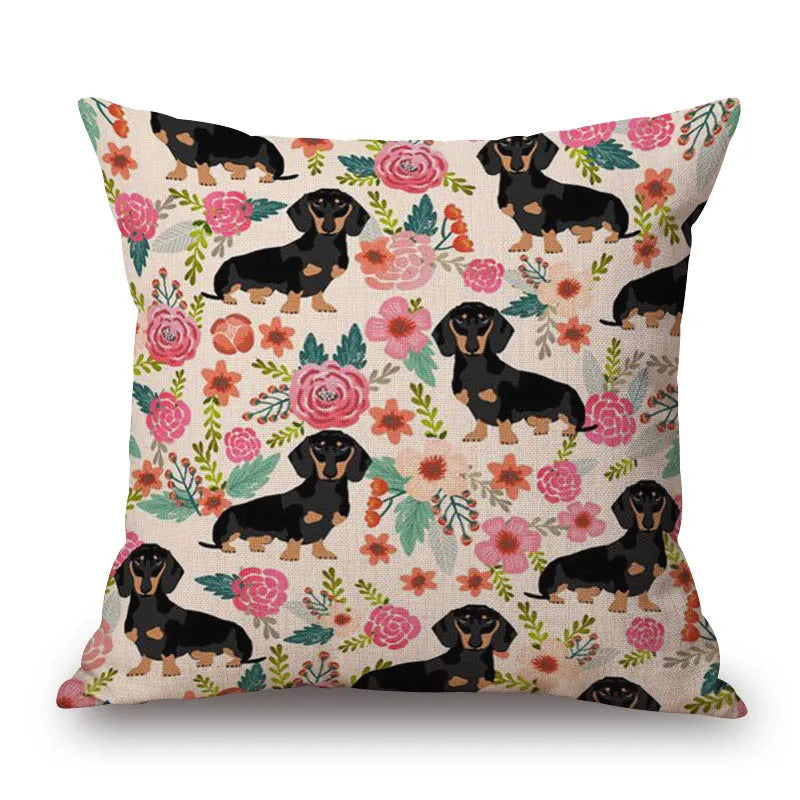 Federa Cuscino Bassotto in Dachshund Cotton & Linen Cushion Cover 45x45 cm – Decorative Throw Pillow Cover for Dachshund Loversotone e Lino 45x45 cm – Decorazione Elegante per Casa e Amanti dei Bassotti