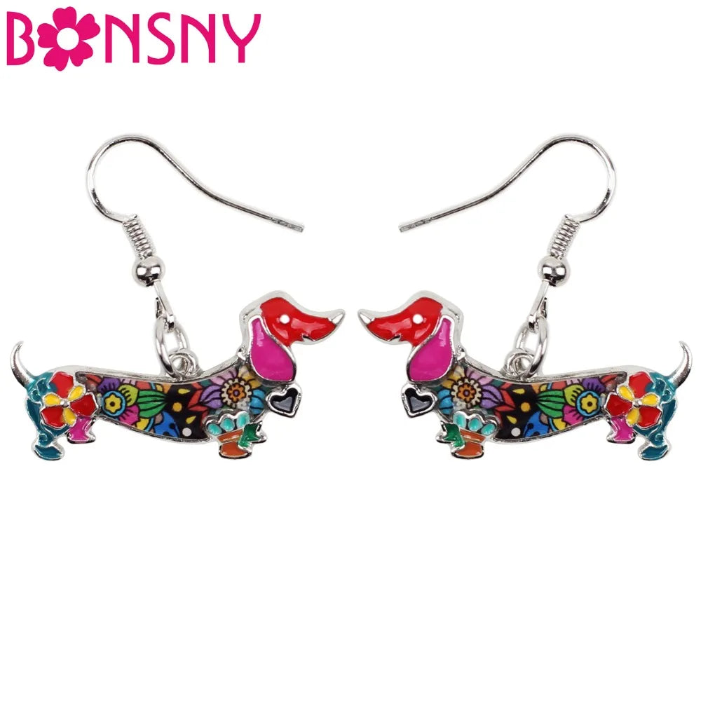 Dachshund Dangle Earrings – Elegant Sausage Dog Earrings for Dachshund Lovers