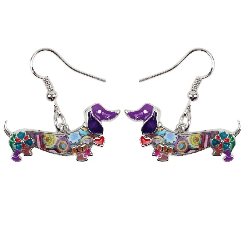 Dachshund Dangle Earrings – Elegant Sausage Dog Earrings for Dachshund Lovers