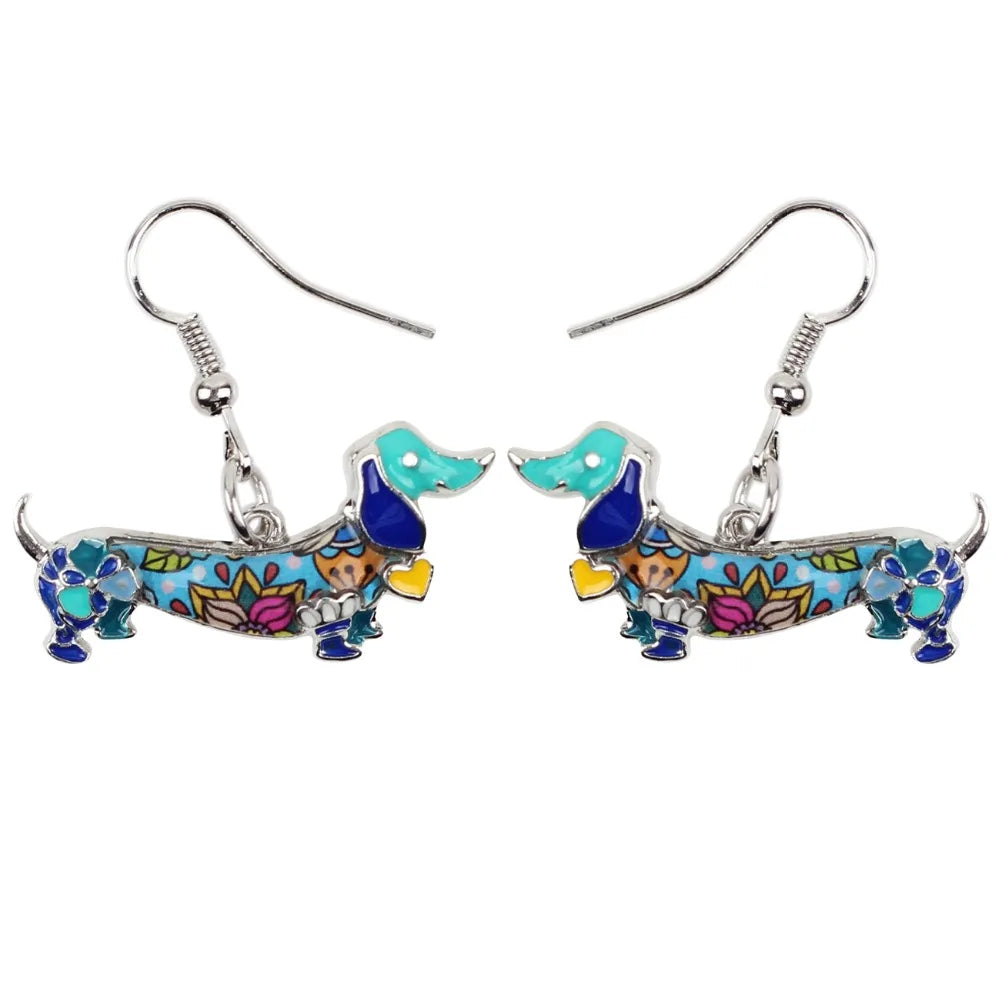 Dachshund Dangle Earrings – Elegant Sausage Dog Earrings for Dachshund Lovers
