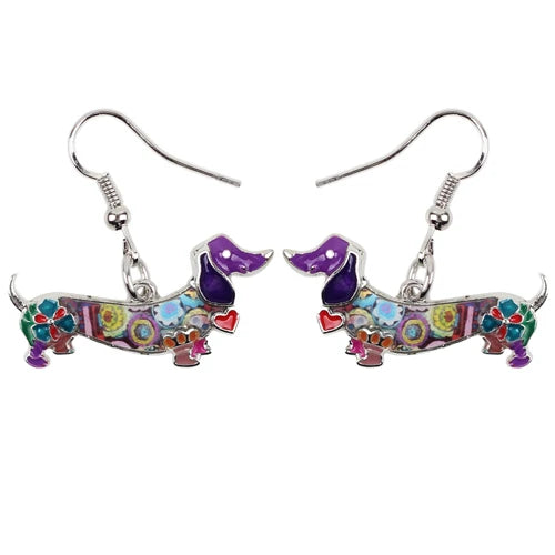Dachshund Dangle Earrings – Elegant Sausage Dog Earrings for Dachshund Lovers