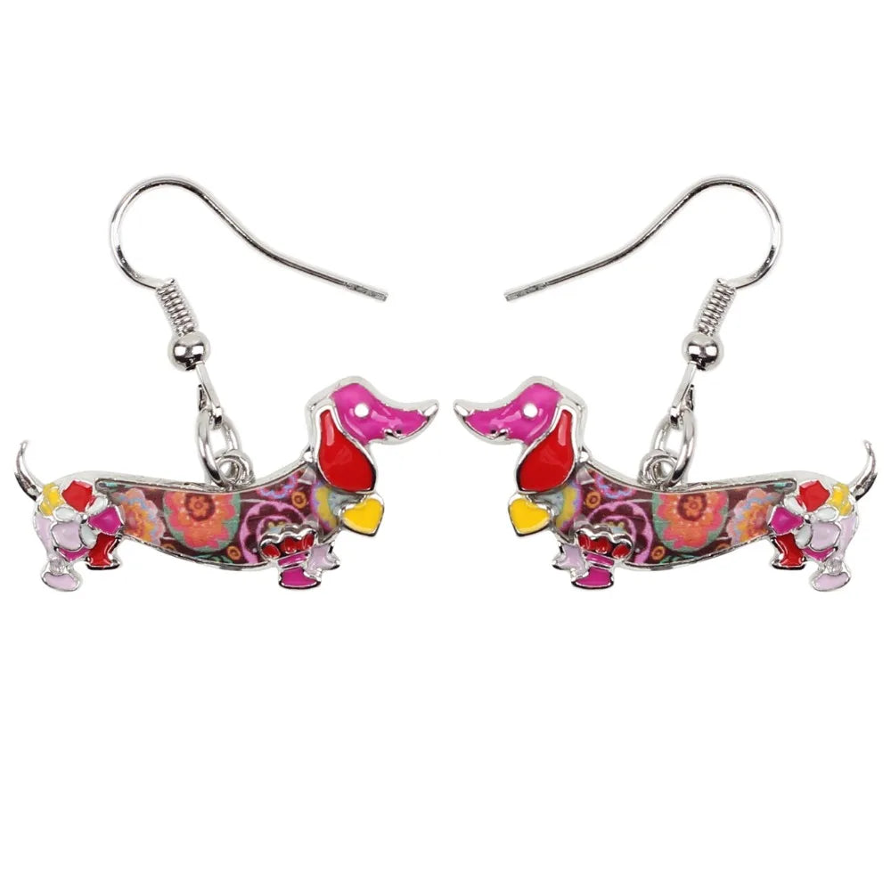 Dachshund Dangle Earrings – Elegant Sausage Dog Earrings for Dachshund Lovers