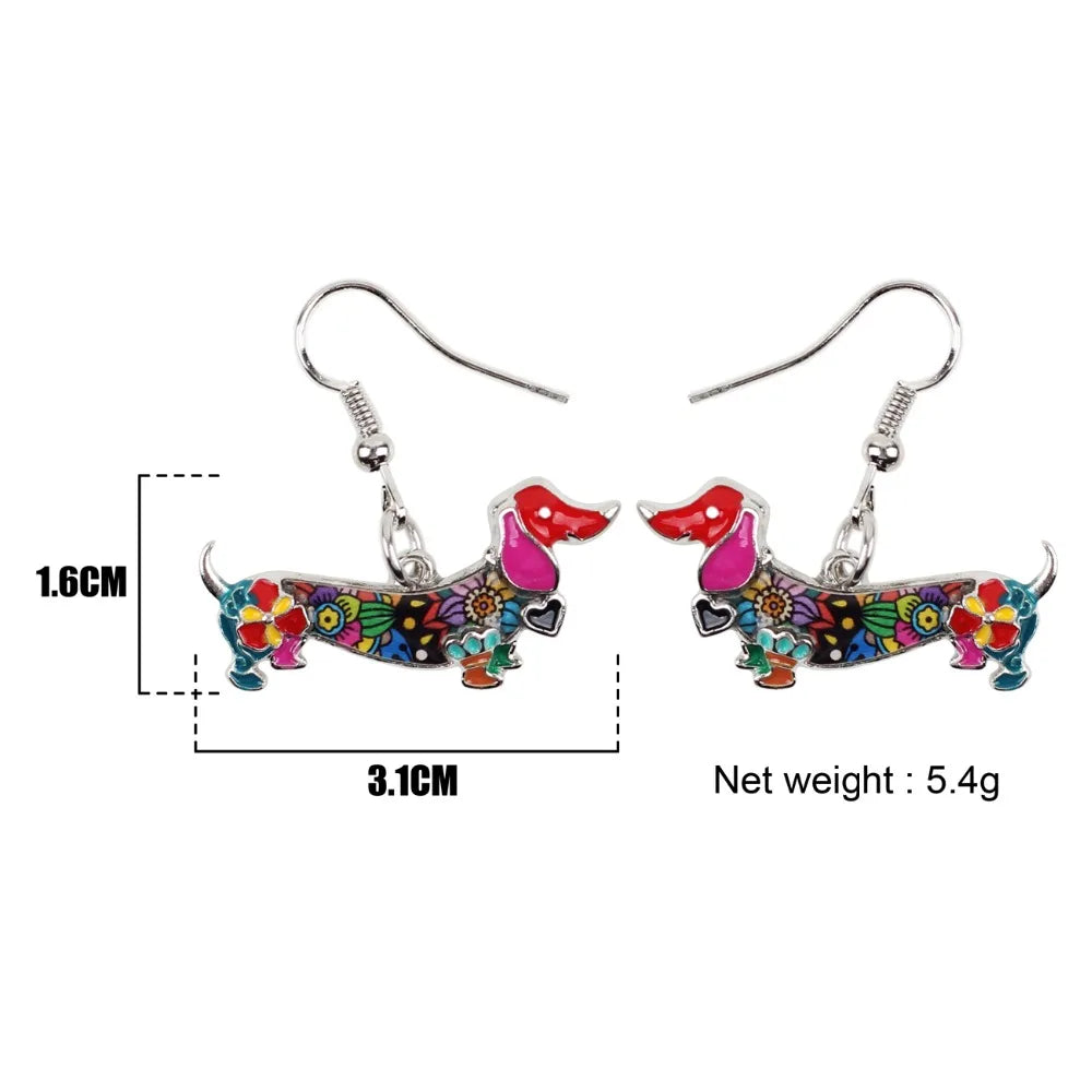 Dachshund Dangle Earrings – Elegant Sausage Dog Earrings for Dachshund Lovers