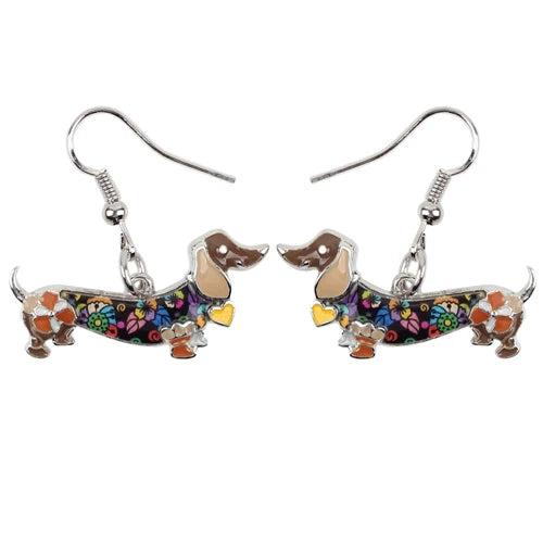 Dachshund Dangle Earrings – Elegant Sausage Dog Earrings for Dachshund Lovers