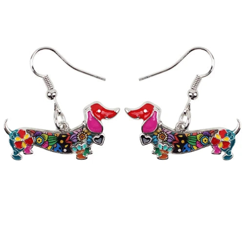 Dachshund Dangle Earrings – Elegant Sausage Dog Earrings for Dachshund Lovers