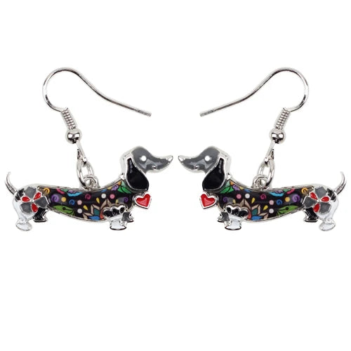 Dachshund Dangle Earrings – Elegant Sausage Dog Earrings for Dachshund Lovers