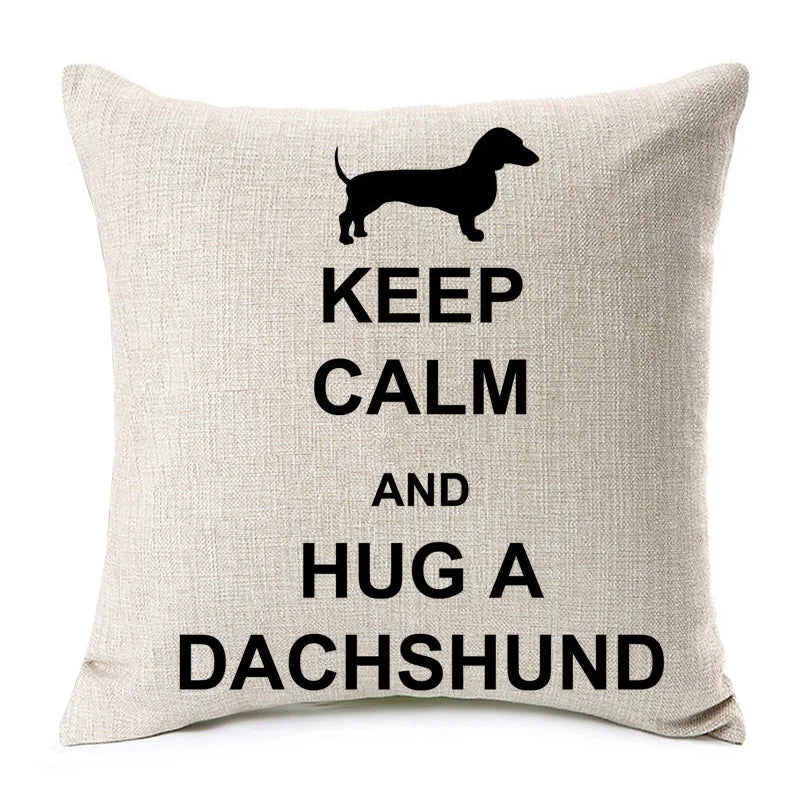 Federa Cuscino Bassotto in Dachshund Cotton & Linen Cushion Cover 45x45 cm – Decorative Throw Pillow Cover for Dachshund Loversotone e Lino 45x45 cm – Decorazione Elegante per Casa e Amanti dei Bassotti
