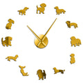 Dachshund Statement Wall Clock – Large DIY Mirror Effect Wall Clock for Dachshund Lovers