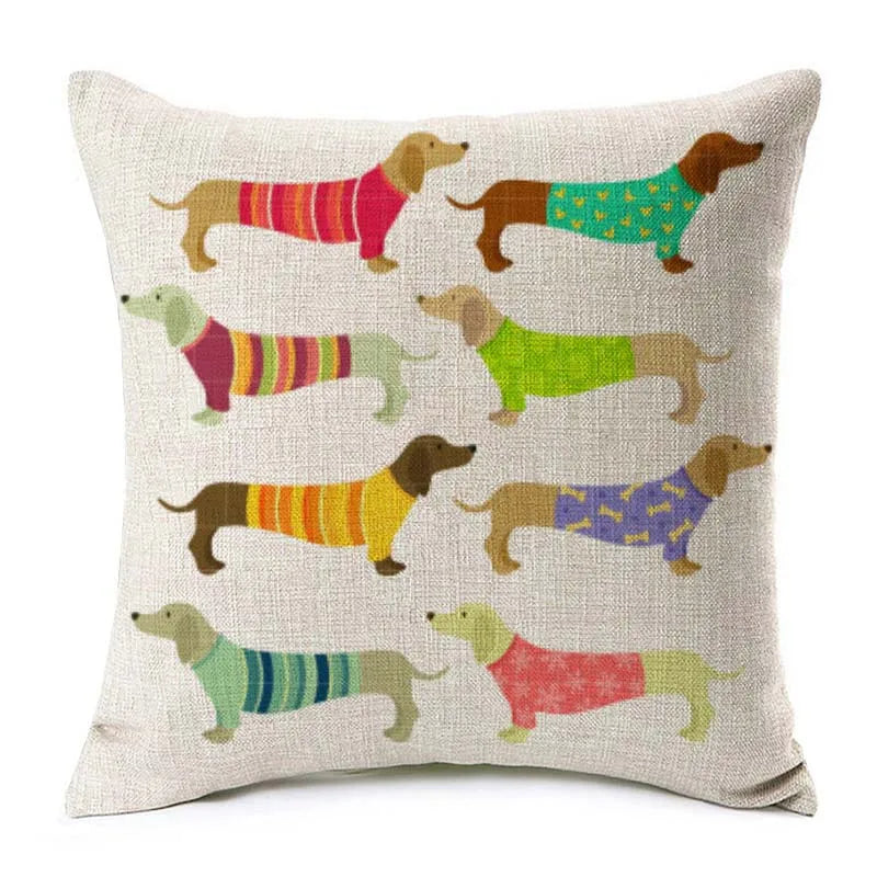 Federa Cuscino Bassotto in Dachshund Cotton & Linen Cushion Cover 45x45 cm – Decorative Throw Pillow Cover for Dachshund Loversotone e Lino 45x45 cm – Decorazione Elegante per Casa e Amanti dei Bassotti