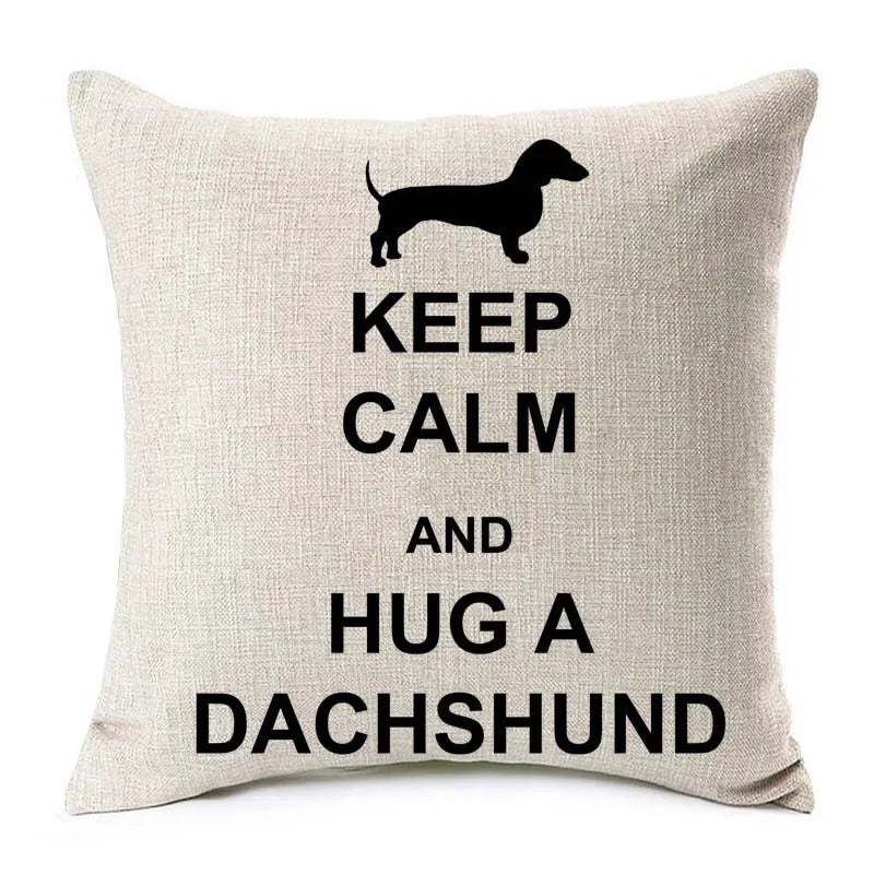 Federa Cuscino Bassotto in Dachshund Cotton & Linen Cushion Cover 45x45 cm – Decorative Throw Pillow Cover for Dachshund Loversotone e Lino 45x45 cm – Decorazione Elegante per Casa e Amanti dei Bassotti