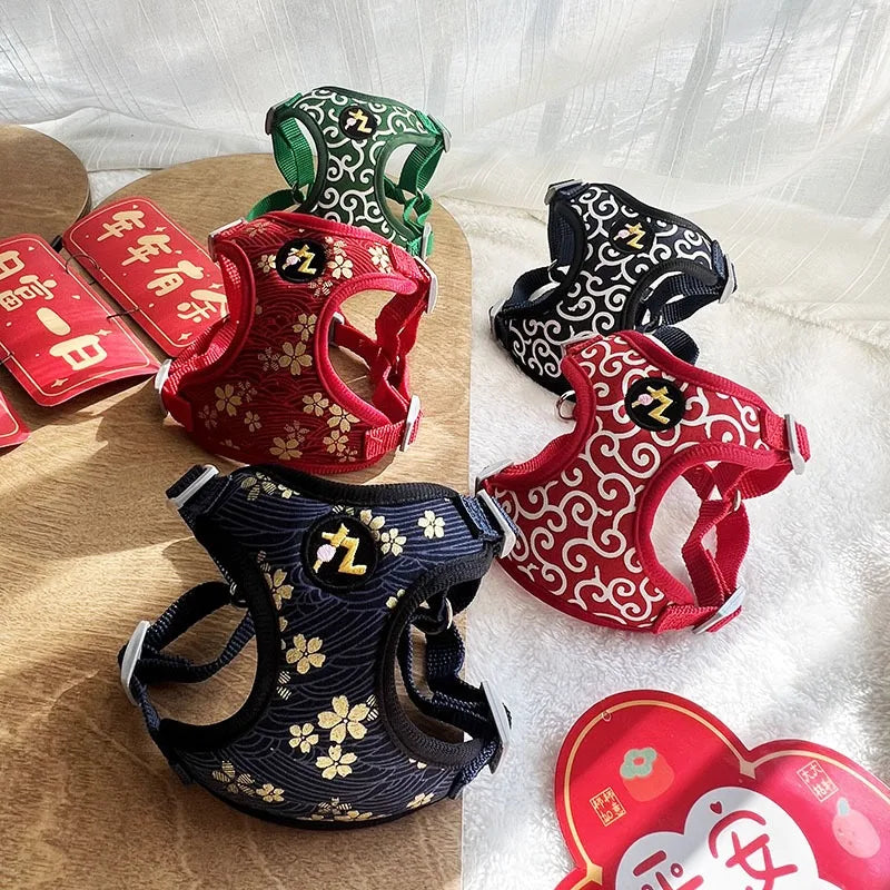 Dachshund Sakura Harness Set™ | Elegant Japanese-Inspired Comfort & Style