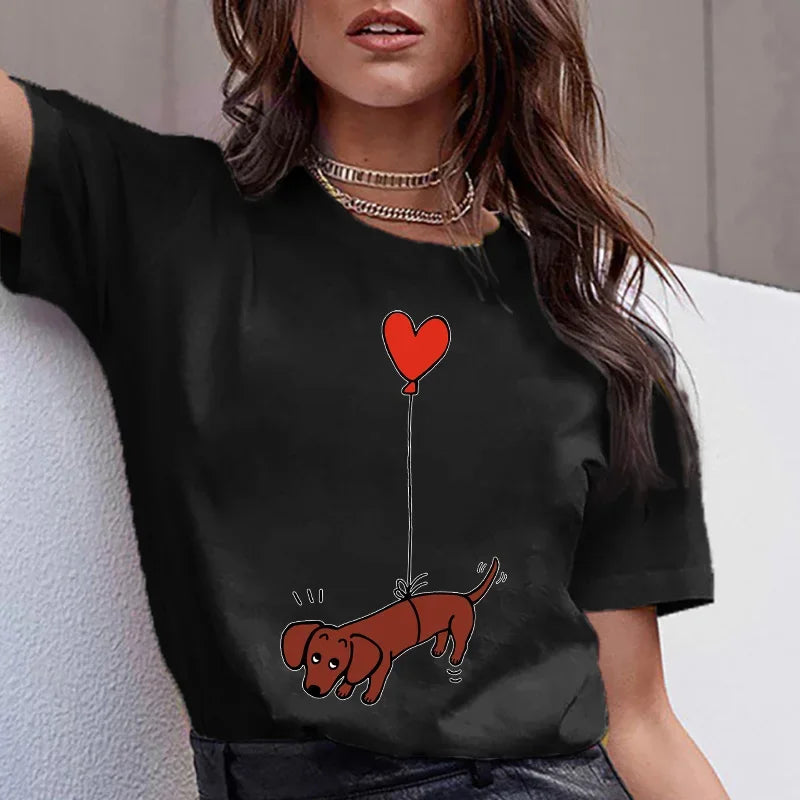 Dachshund Cute Tee™ | Kawaii Sausage Dog T-Shirt for Women