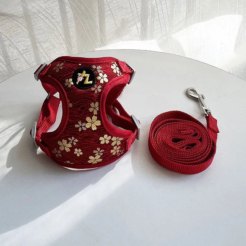 Dachshund Sakura Harness Set™ | Elegant Japanese-Inspired Comfort & Style