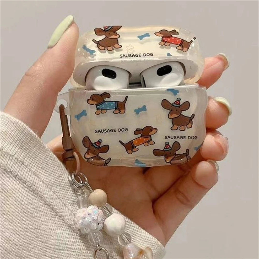 Dachshund AirPods Case™ | Cute Korean Silicone Protective Cover with Charm Pendant