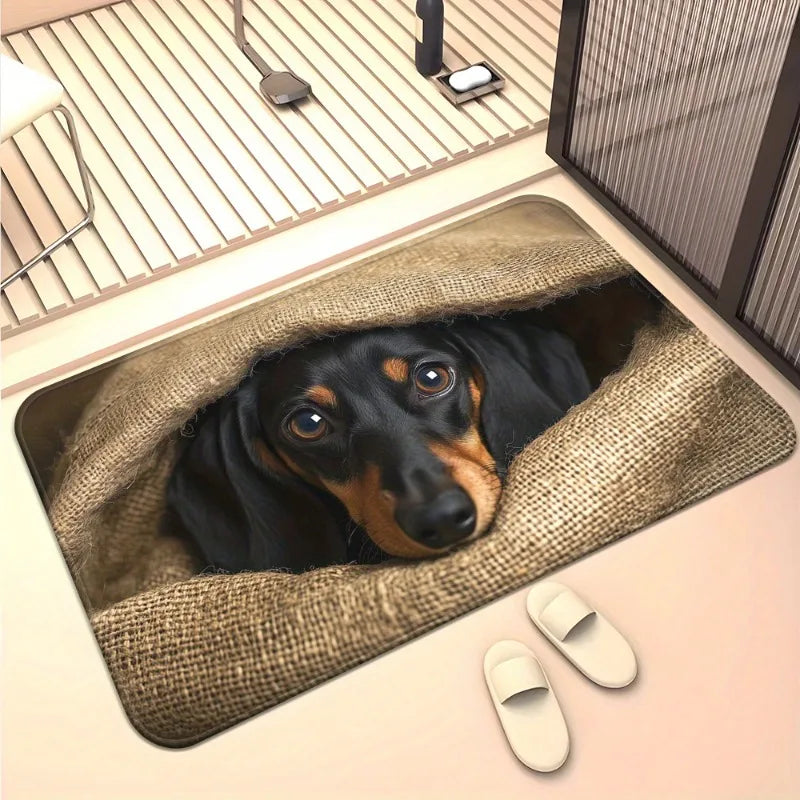 Dachshund Welcome Mat – Non-Slip Indoor Rug for Entryway, Kitchen & Living Room