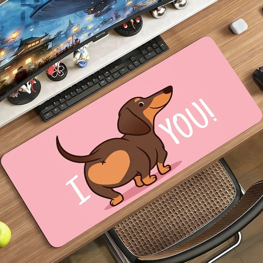 Dachshund Gamer Mouse Pad – Premium Non-Slip Desk Mat for Work, Gaming & Dog Lovers