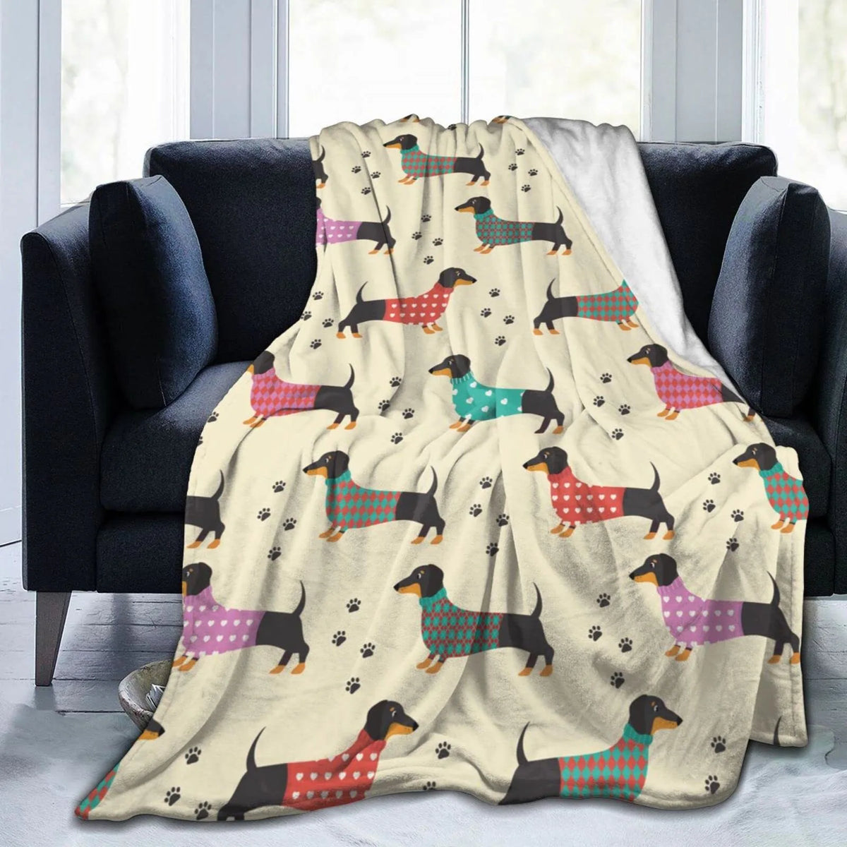 Dachshund Cuddle Blanket™ – Ultra-Soft Flannel Throw for Sausage Dog Lovers