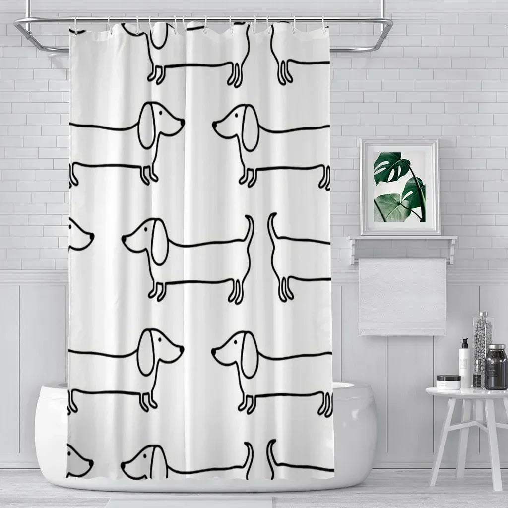 Dachshund Elegance™ Shower Curtain – Waterproof Bathroom Decor for True Dachshund Lovers
