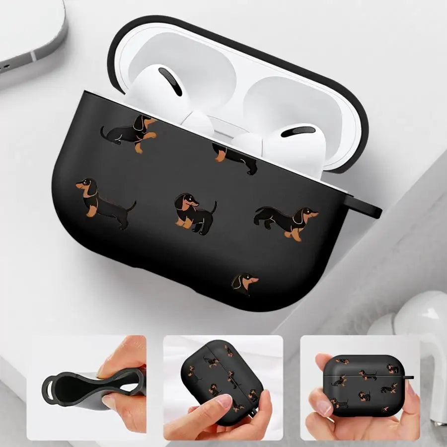 Minimalist Dachshund AirPods Case | Protective Hard Cover for Dog Lovers