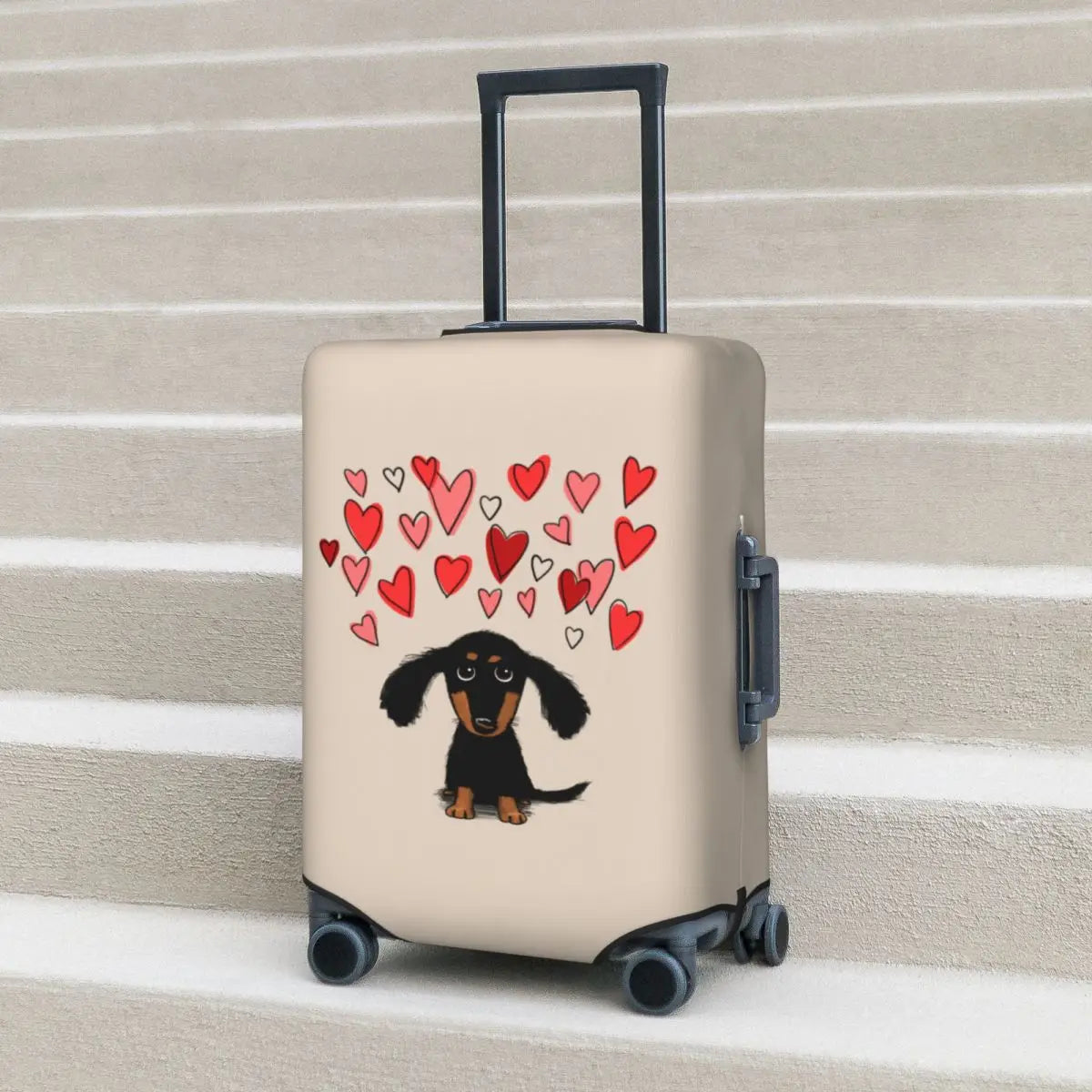 Dachshund Love™ Suitcase Cover – Heart Edition for Sausage Dog Lovers