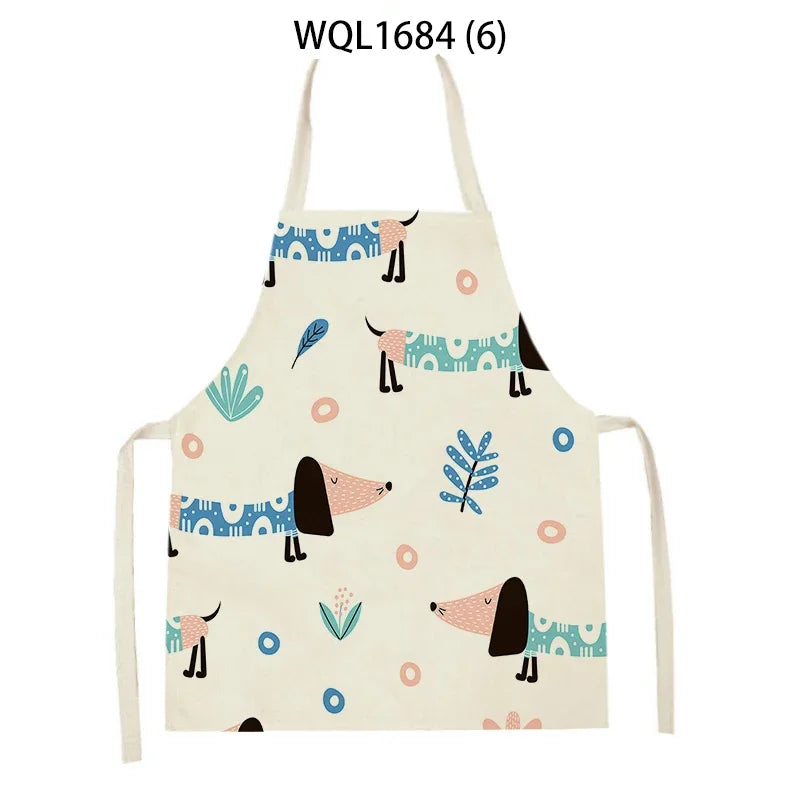 Funny Dachshund Linen Kitchen Apron – Cute Cooking & Baking Apron for Dog Lovers