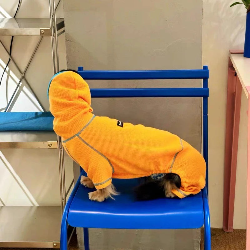 Dachshund ComfortFlex™ Waffle Jumpsuit – Premium 4-Leg Everyday Sweater