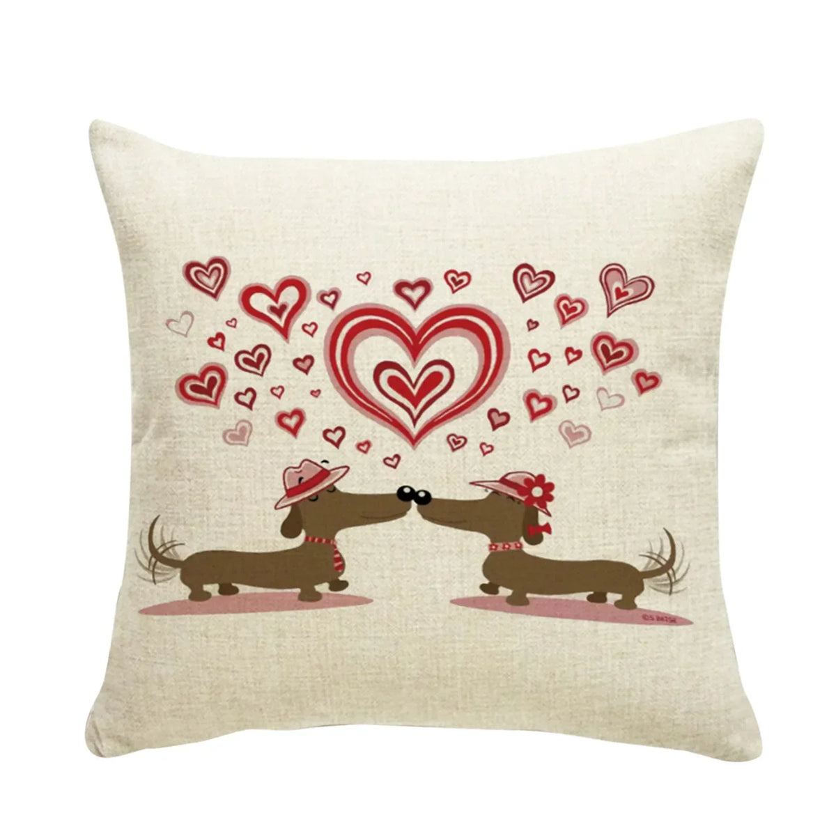 Creative Cute Dog Pillowcase Decorative Animal Cushion Cover Cartoon Dachshund Throw Pillow Cover 45cmx45cm For Car Sofa Home
