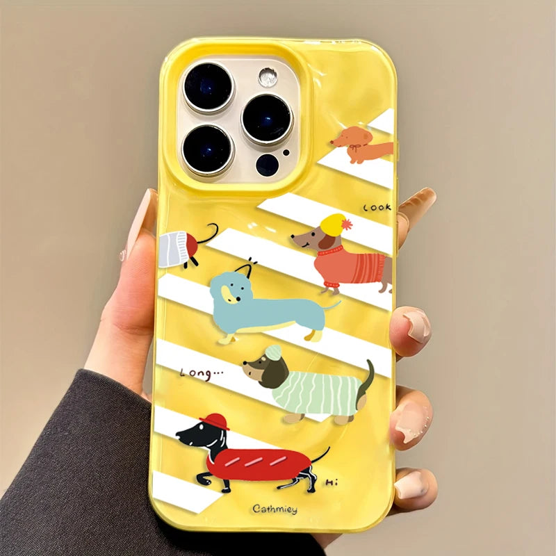Cute Dachshund iPhone Case – Shockproof Soft TPU Cover for Dachshund Lovers