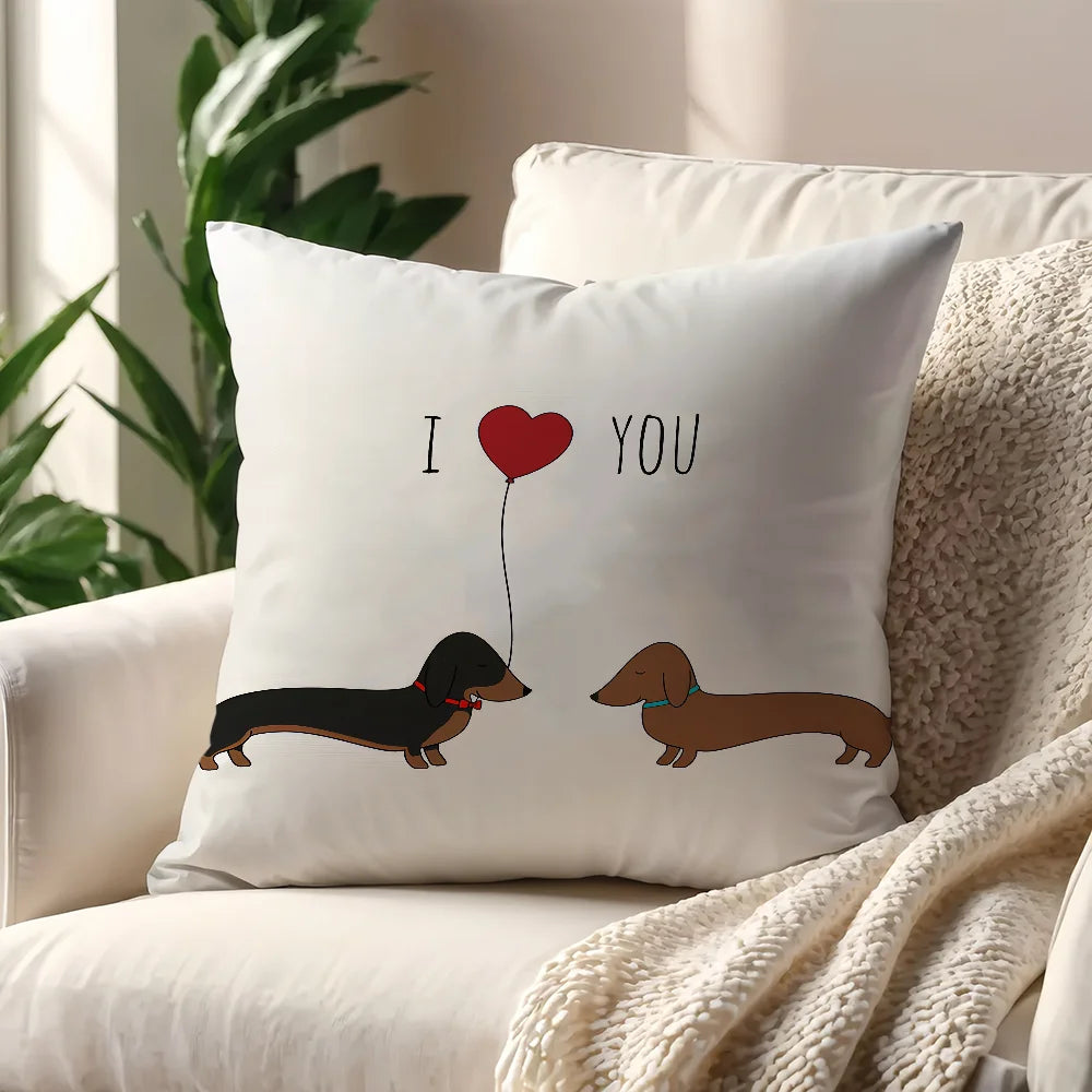 Dachshund Pillow Cover™ | Cozy Sausage Dog Cushion Cover for Home Decor