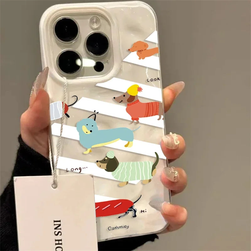 Cute Dachshund iPhone Case – Shockproof Soft TPU Cover for Dachshund Lovers