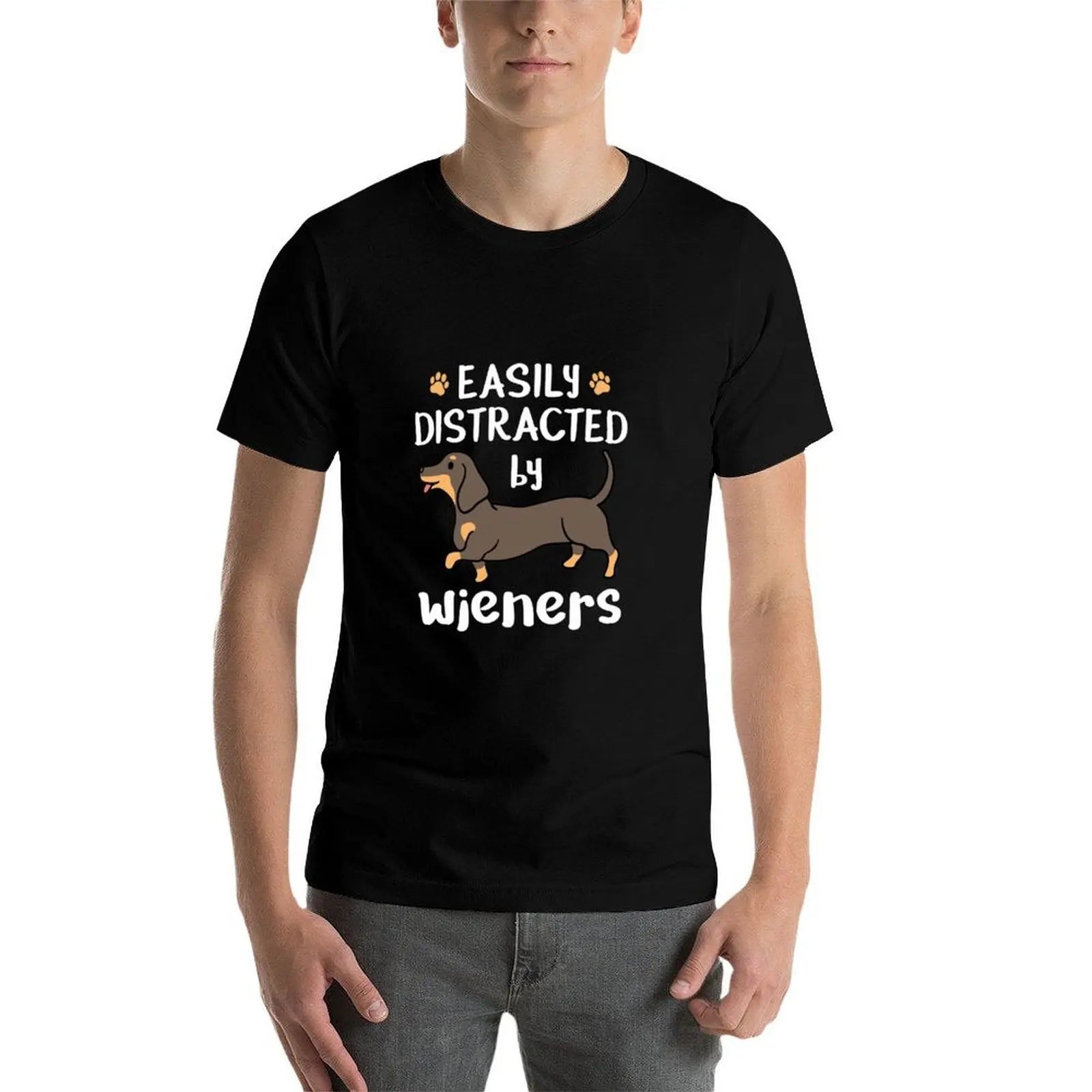 Easily Distracted by Dachshunds™ Premium Cotton T-Shirt