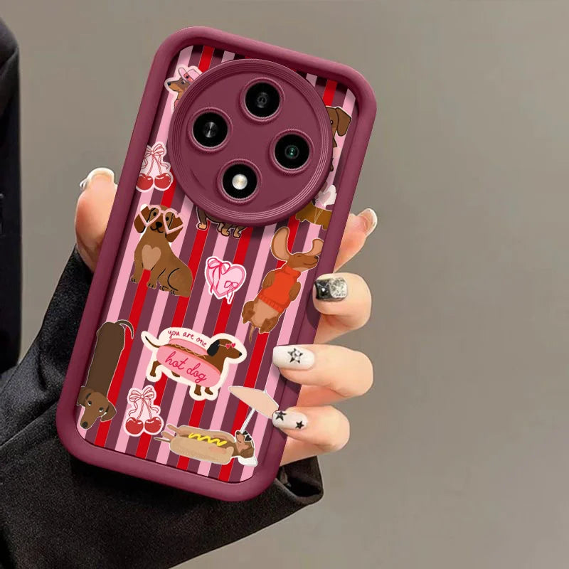 Striped Dachshund Phone Case™ | Cute Protective Cover for Huawei Honor