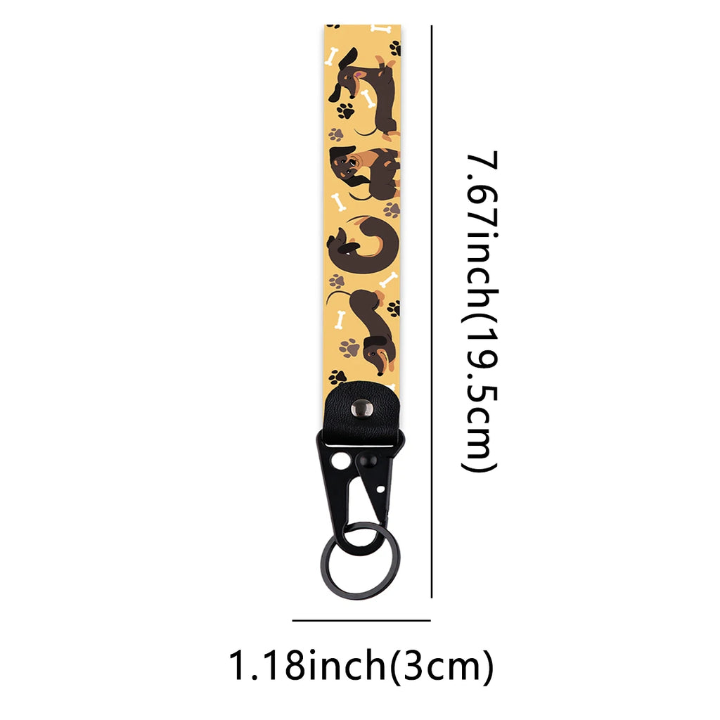 Dachshund Wristlet Keychain | Cute Short Lanyard for Keys, Bags & Car Keys