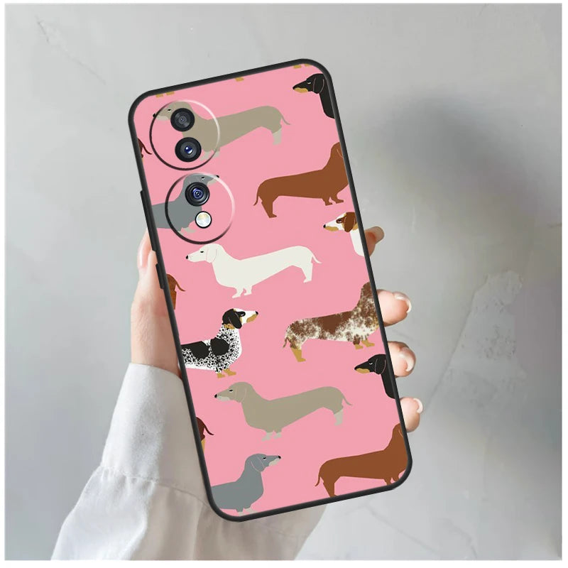 Dachshund Phone Case for Honor – Cute Sausage Dog Protective Cover for Honor Magic, X Series & Number Series